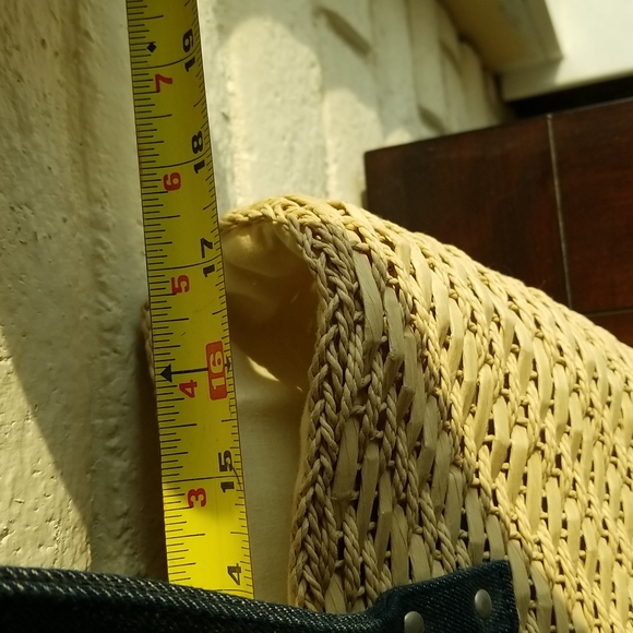 Denim & Straw Summer Shoulder Bag - Picture 5 of 9